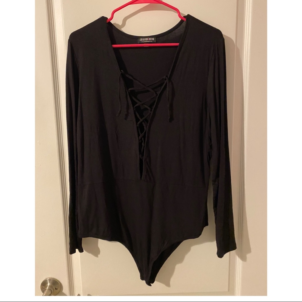 Plus Size Fashion Nova Lace Up bodysuit